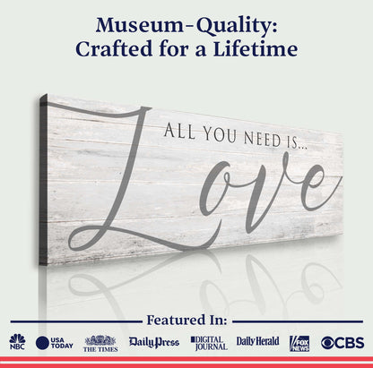 All You Need Is Love Canvas Sign IV