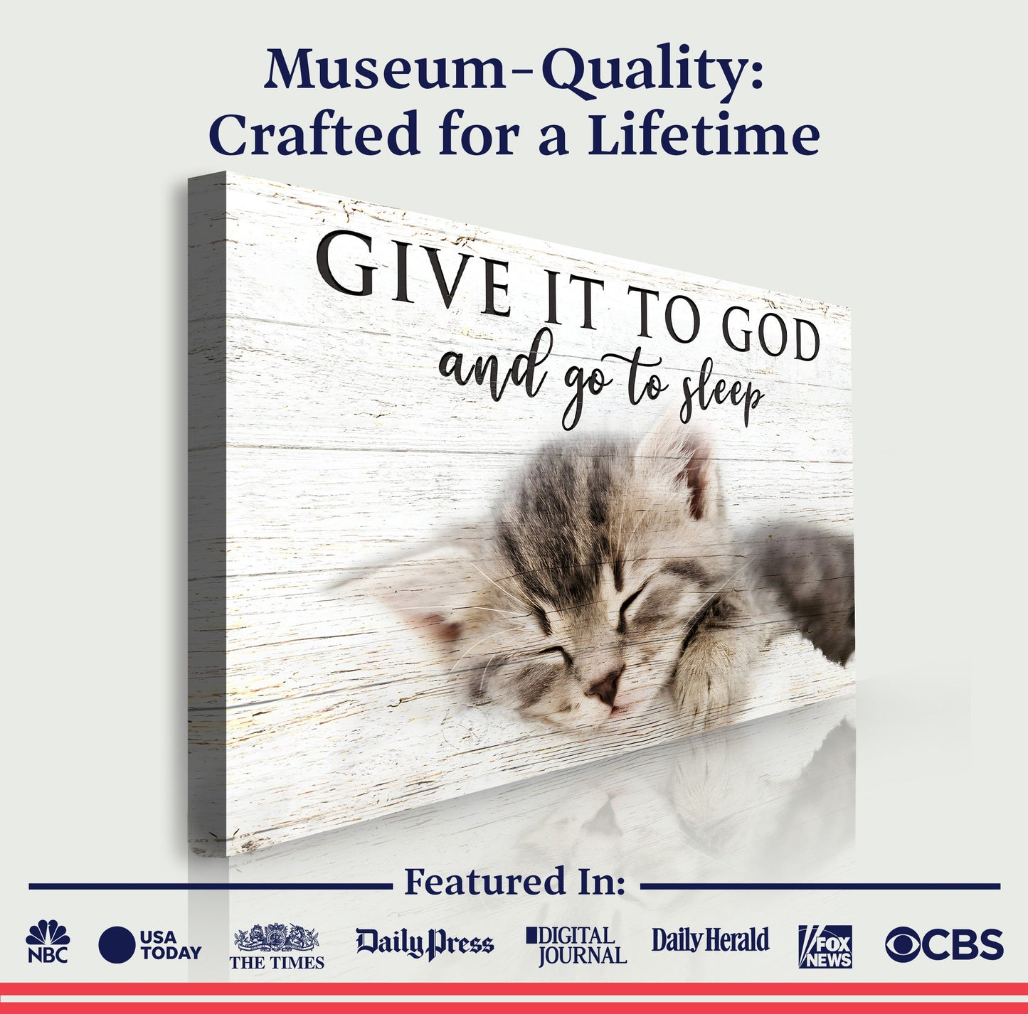 Give It to God and Go to Sleep Faith Canvas Sign - Horizontal Floral