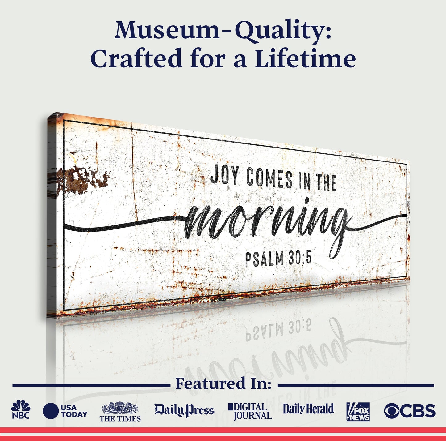 Joy Comes in the Morning Faith Canvas Sign