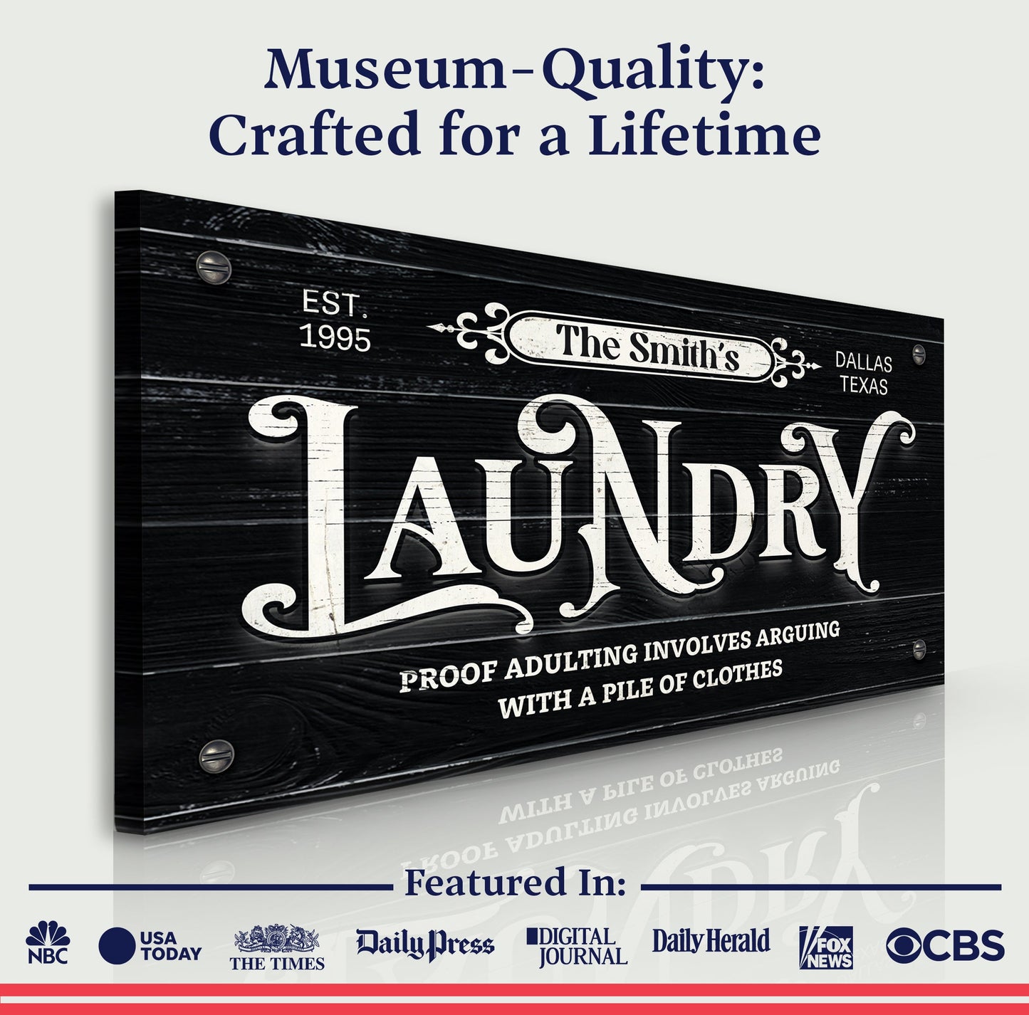 Laundry Room Wall Art Canvas Sign