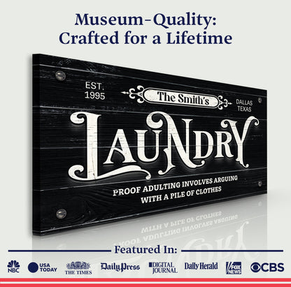 Laundry Room Wall Art Canvas Sign