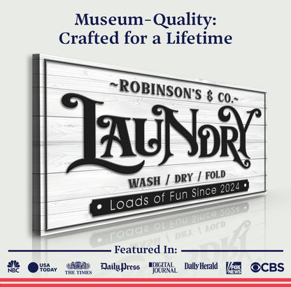 Laundry Room Canvas Wall Art Sign