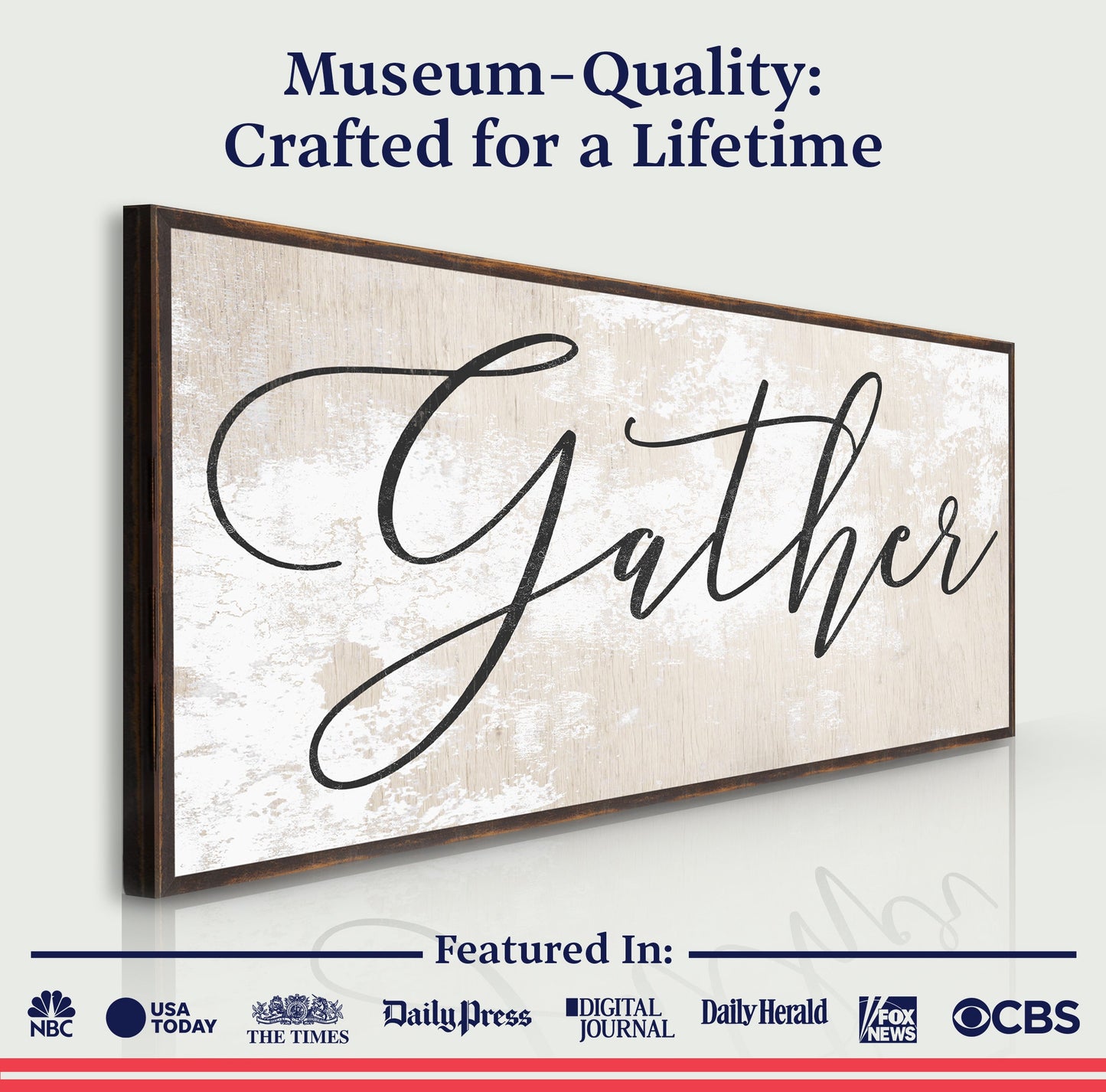 Gather Canvas Sign Wall Art - Neutral Tones