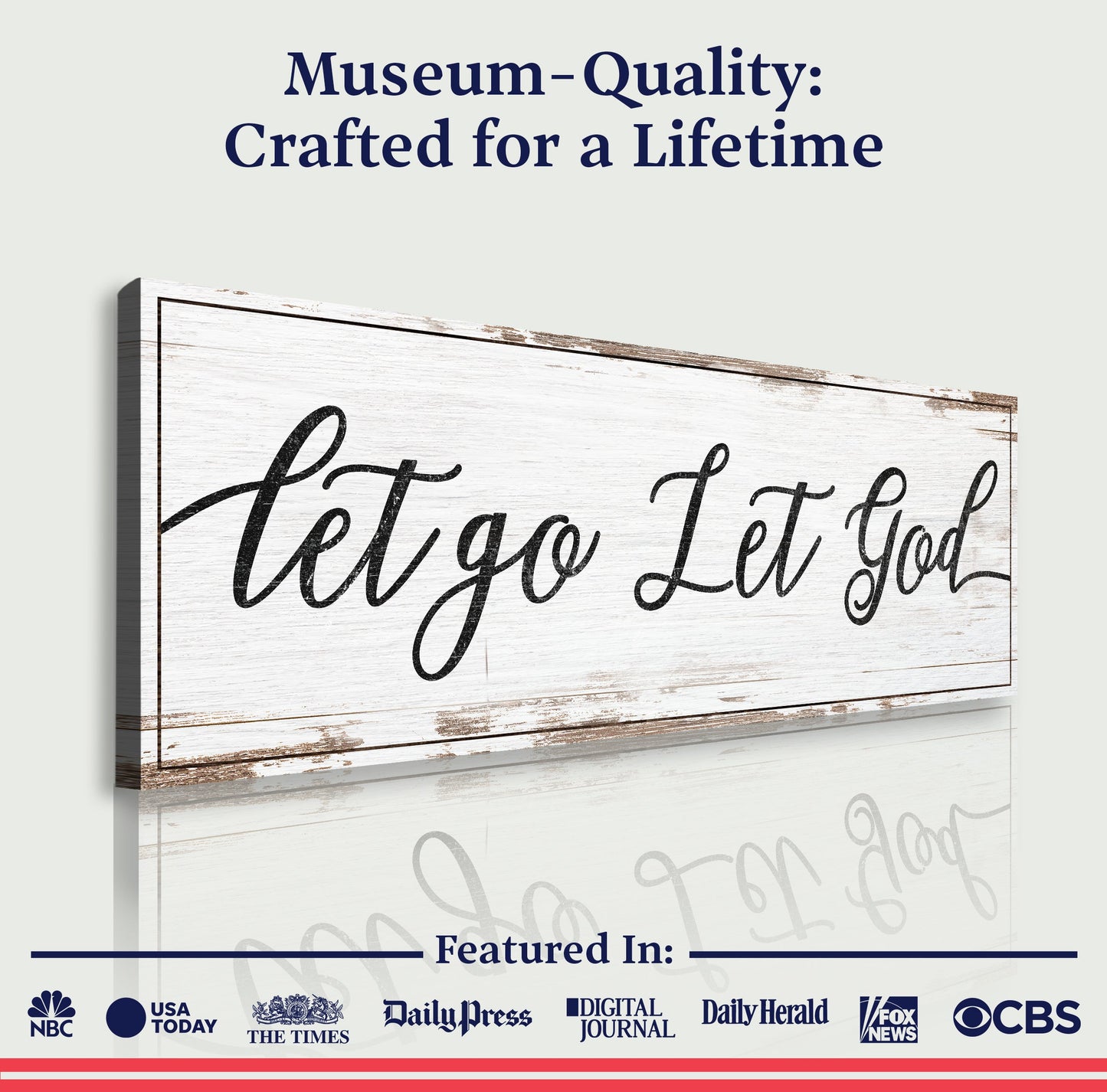 Let Go Let God Faith Canvas Sign