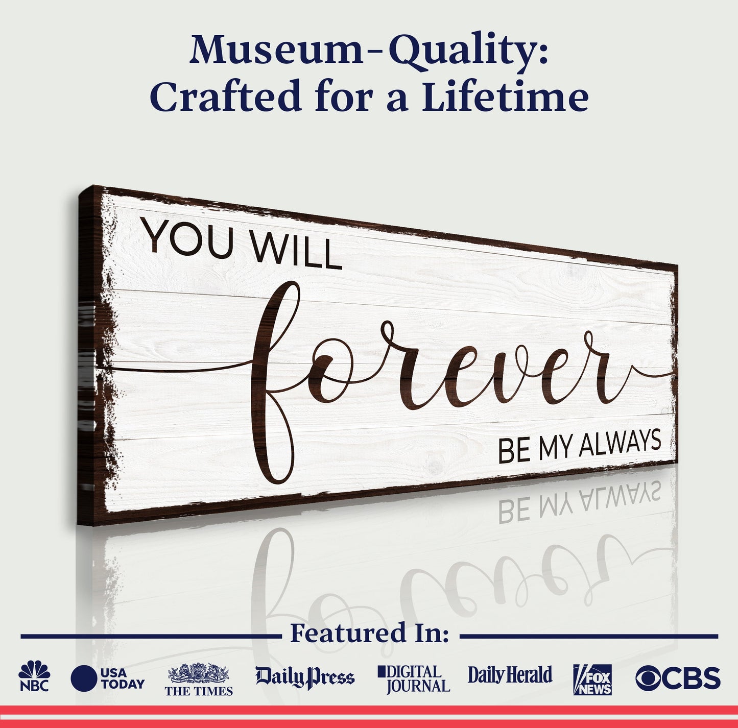 Forever Be My Always Canvas Wall Art - Style B