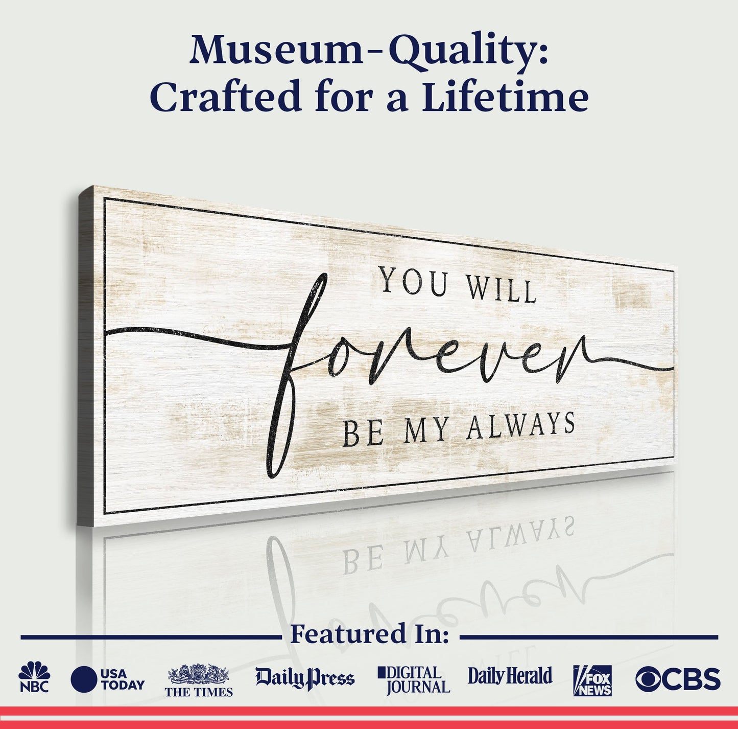 Forever Be My Always Canvas Wall Art - Style C