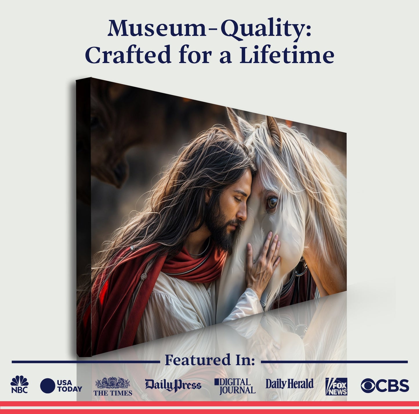 Jesus and Horse Faith Canvas Wall Art