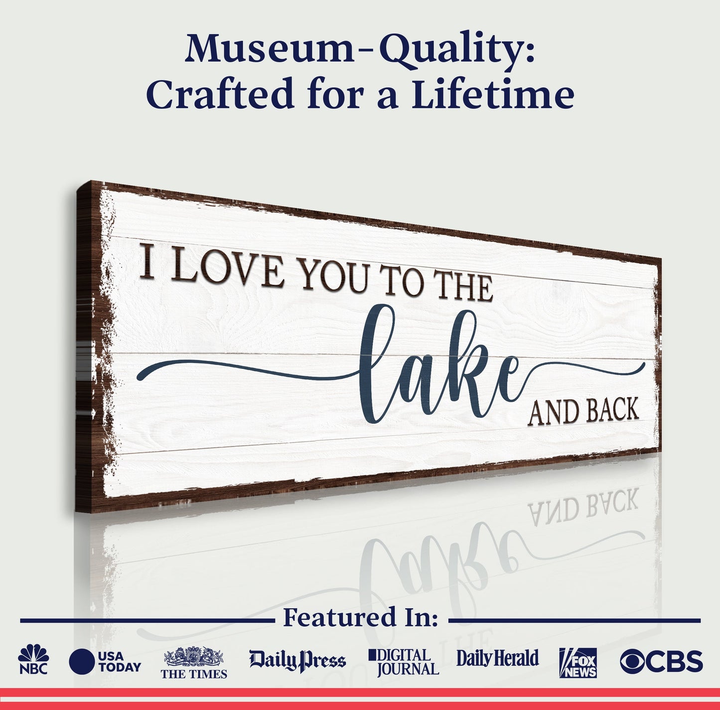 Love You to the Lake and Back Canvas Sign