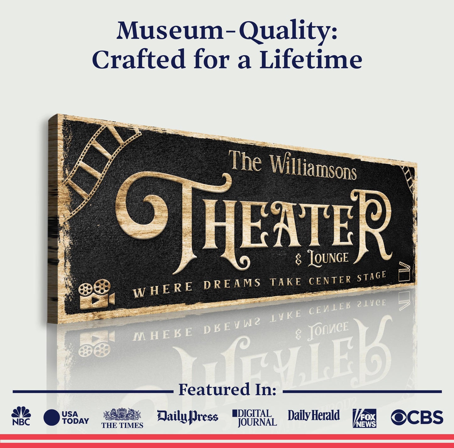 Theater Room Canvas Wall Art Sign VI