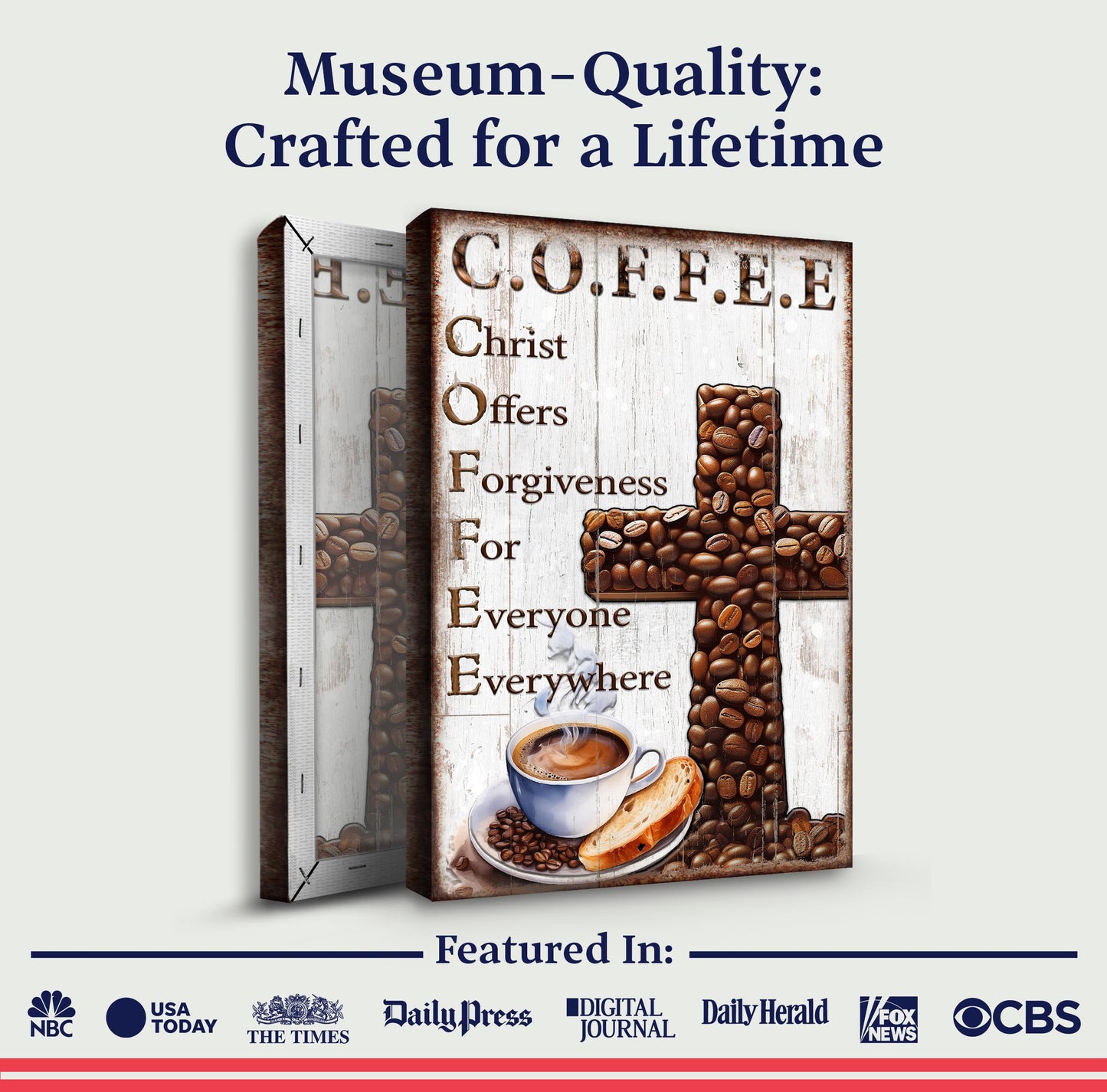 C.O.F.F.E.E Faith Sign Canvas Wall Art V