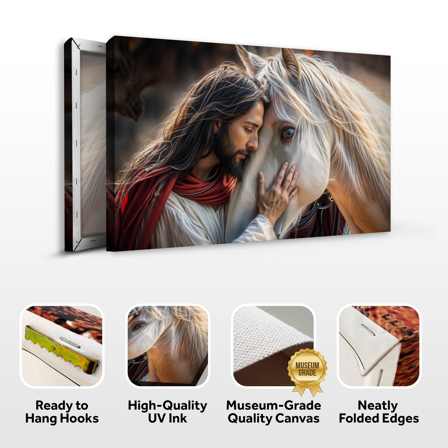 Jesus and Horse Faith Canvas Wall Art