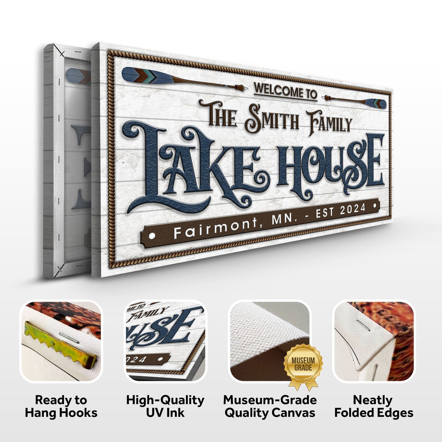 Lake House Canvas Sign Wall Art