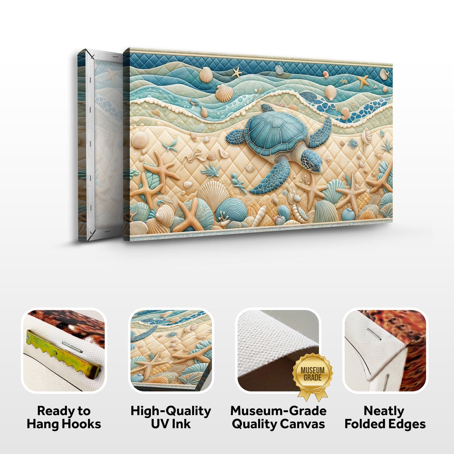 3D Coastal Canvas Wall Art IV