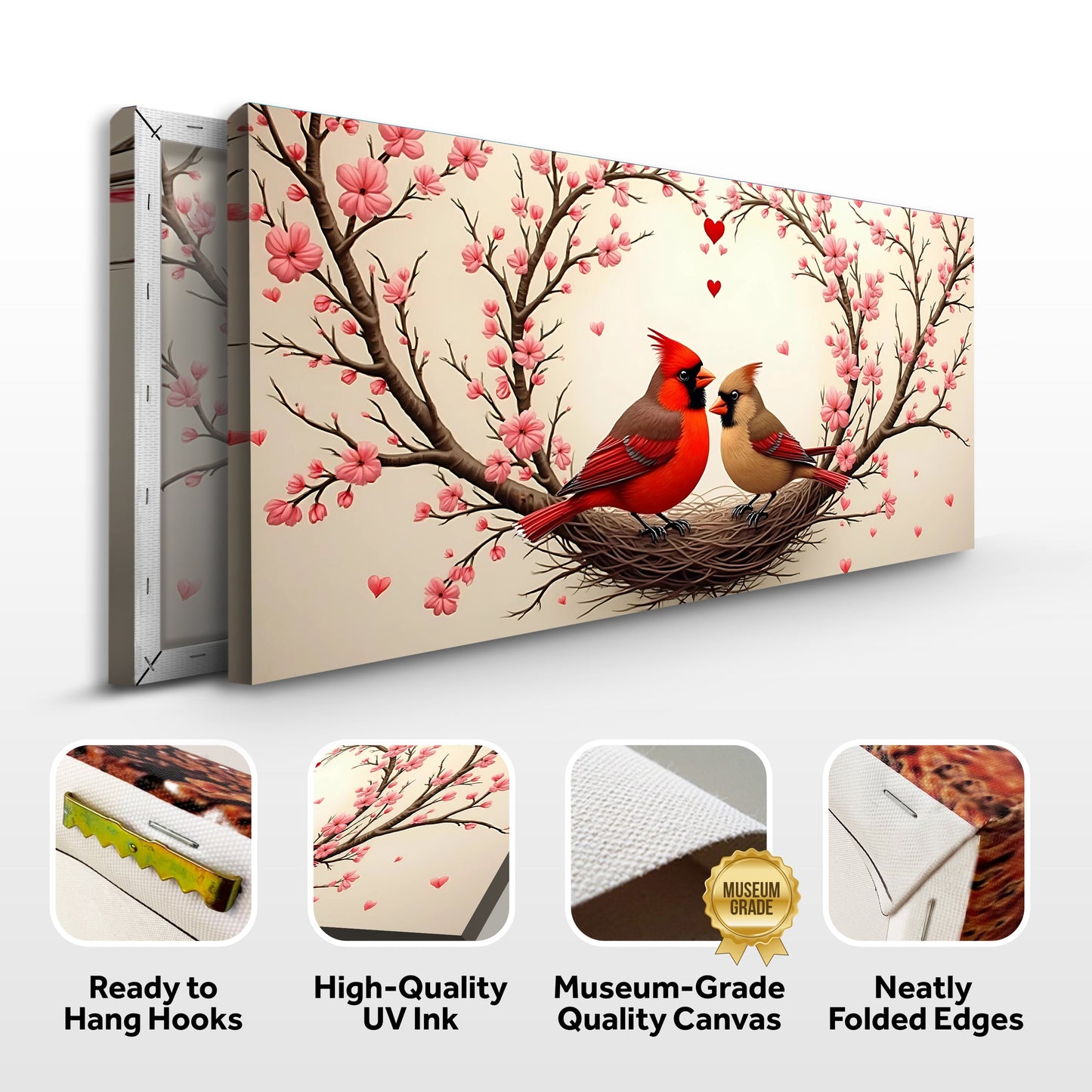 3D Cardinals Canvas Wall Art II