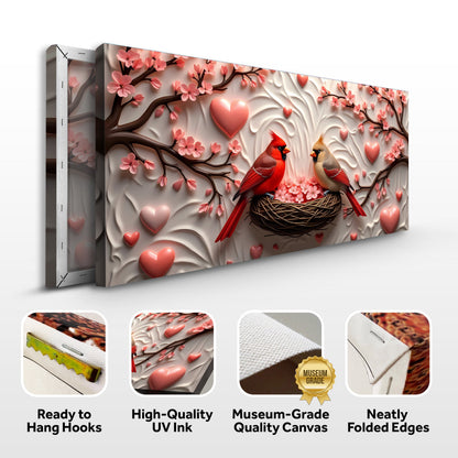 3D Cardinals Canvas Wall Art IV