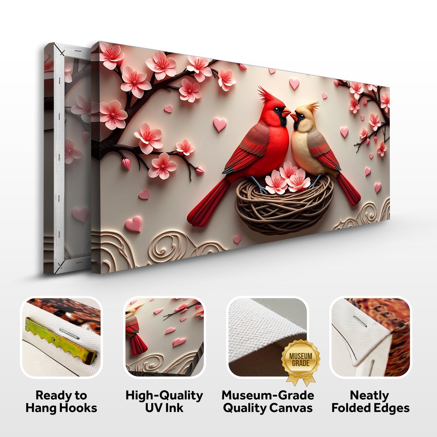 3D Cardinals Canvas Wall Art VI