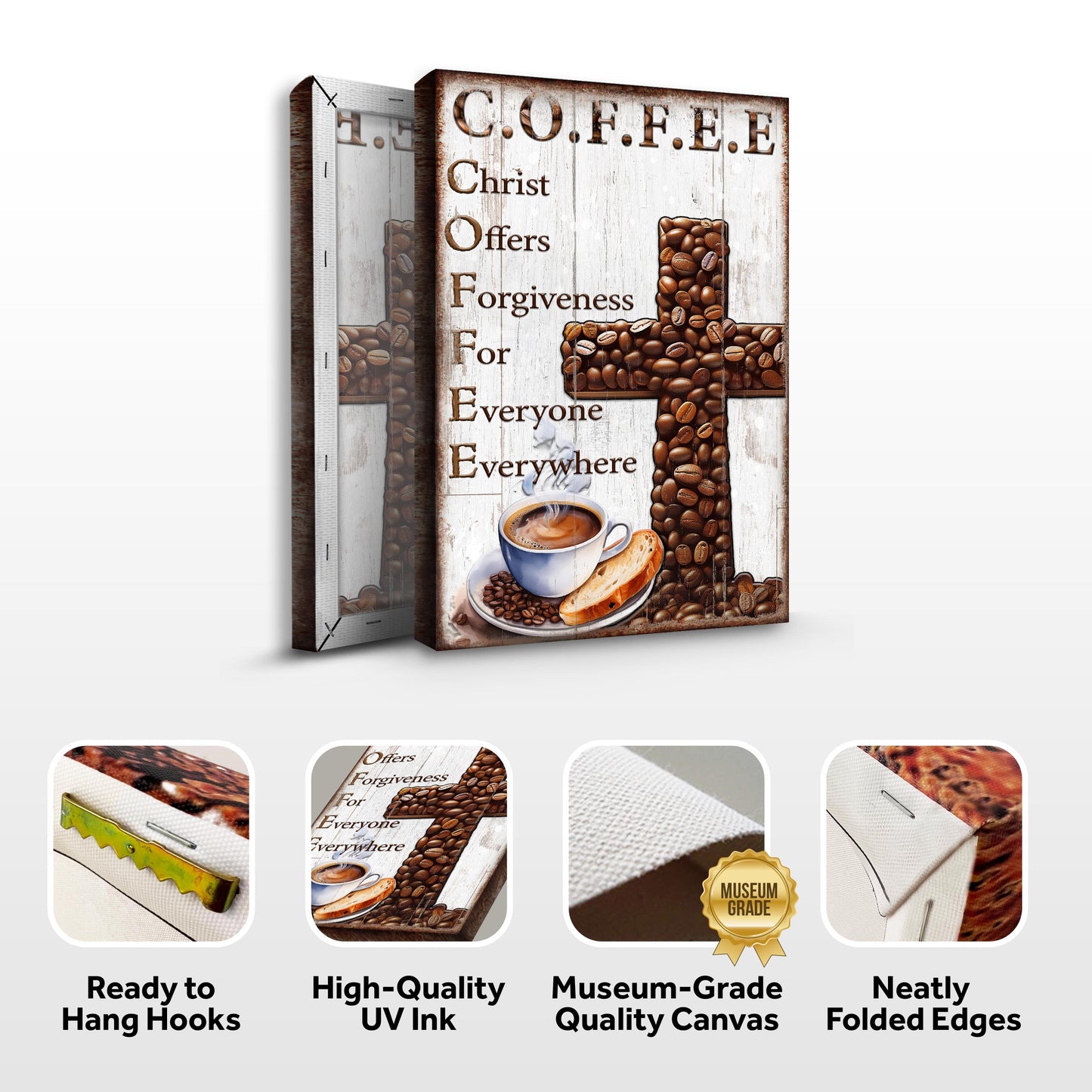 C.O.F.F.E.E Faith Sign Canvas Wall Art V