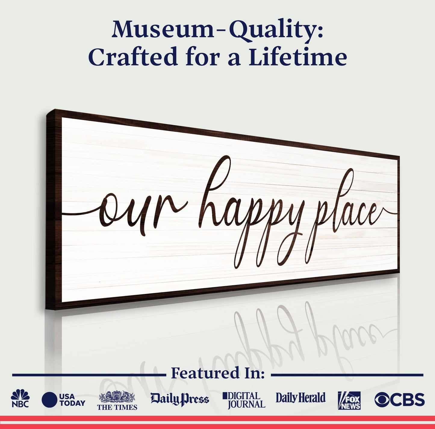 Our Happy Place Sign Canvas Wall Art
