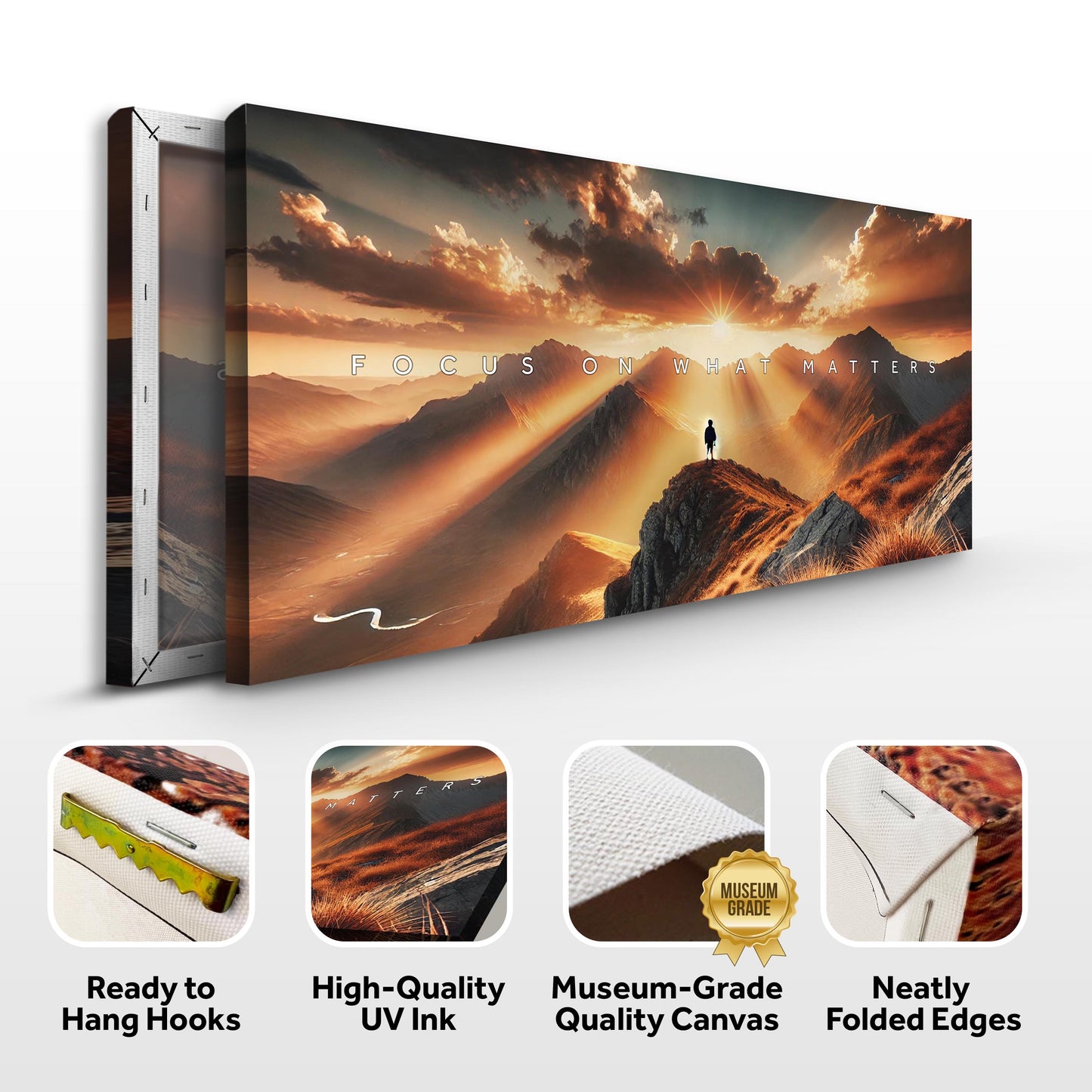 Focus Motivational Landscape Canvas Wall Art