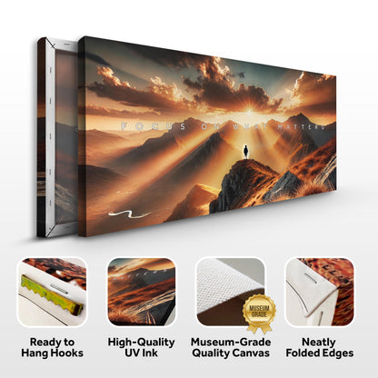 Focus Motivational Landscape Canvas Wall Art
