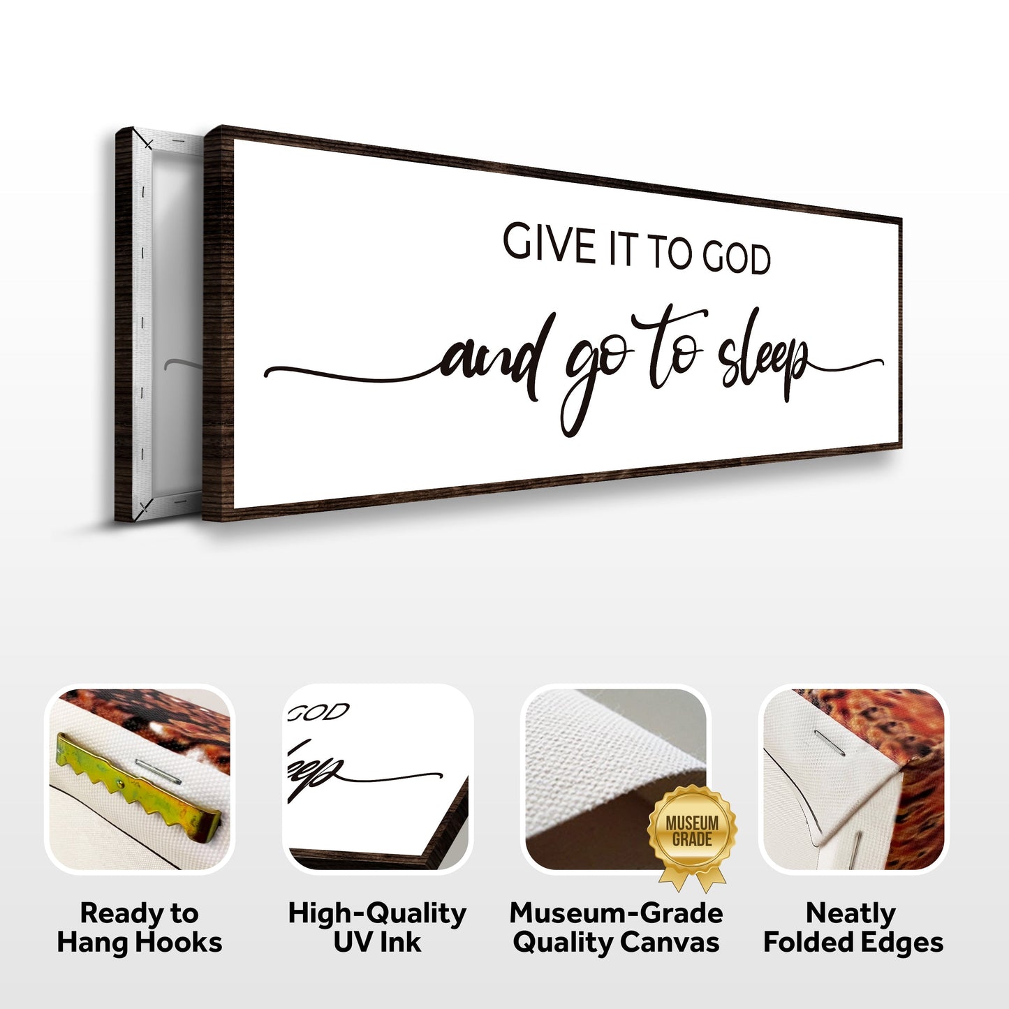 Give It to God and Go to Sleep Faith Canvas Wall Art