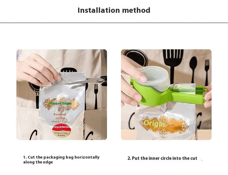 Instructions for using a Food bag sealing clip