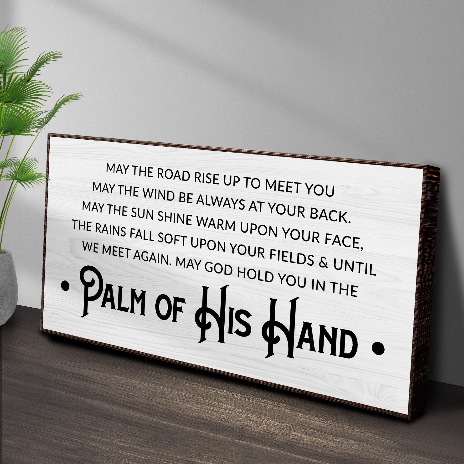 Irish Blessing wide format farmhouse canvas art with traditional Celtic blessing wording