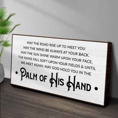 Irish Blessing wide format farmhouse canvas art with traditional Celtic blessing wording