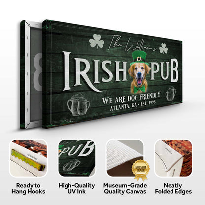 Irish Pub Dog Portrait Canvas Wall Art