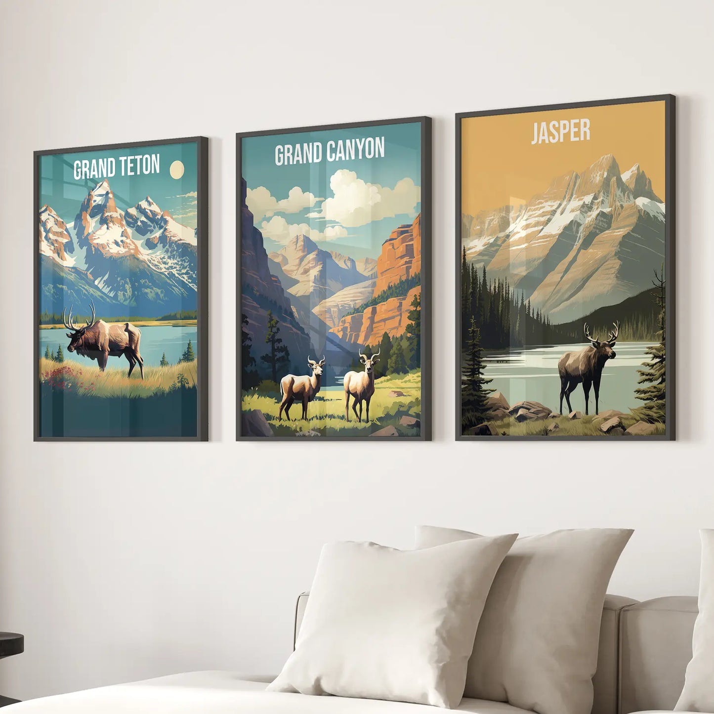 National Park Wall Art Set Grand Canyon Jasper Teton