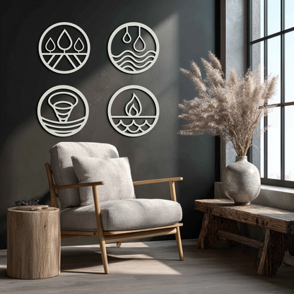 Four Elements Steel Wall Art for Home and Office