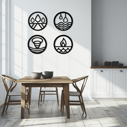 Four Elements Steel Wall Art for Home and Office