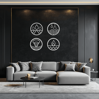 Four Elements Steel Wall Art for Home and Office