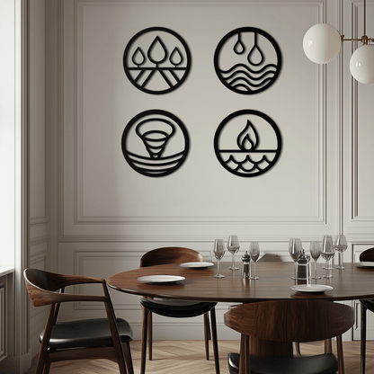 Four Elements Steel Wall Art for Home and Office