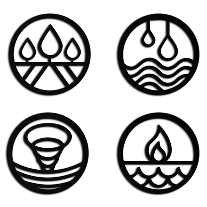 Four Elements Steel Wall Art for Home and Office