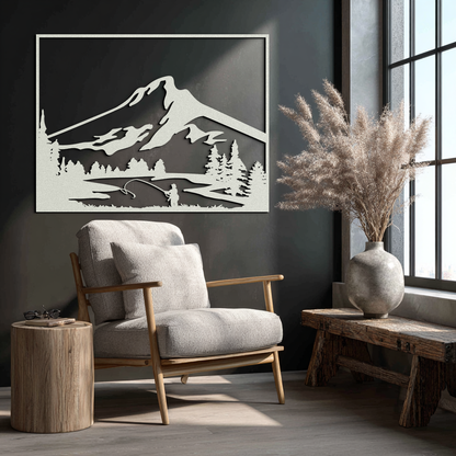 Mountain Fishing Metal Wall Art