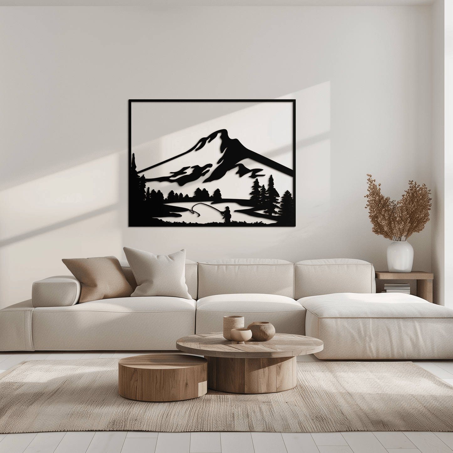 Mountain Fishing Metal Wall Art