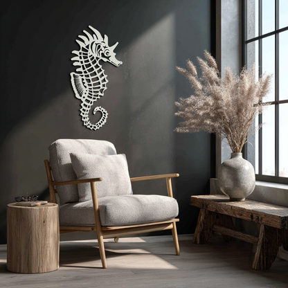 Seahorse Metal Wall Art - Coastal Ocean Decor