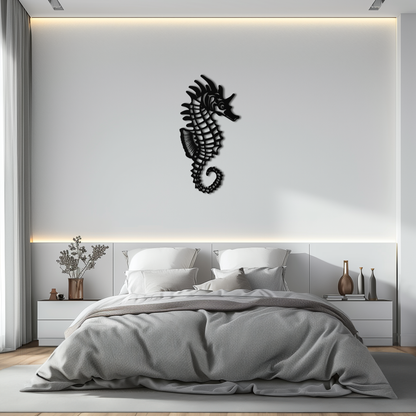 Seahorse Metal Wall Art - Coastal Ocean Decor