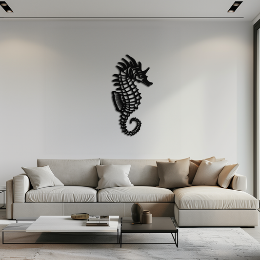 Seahorse Metal Wall Art - Coastal Ocean Decor