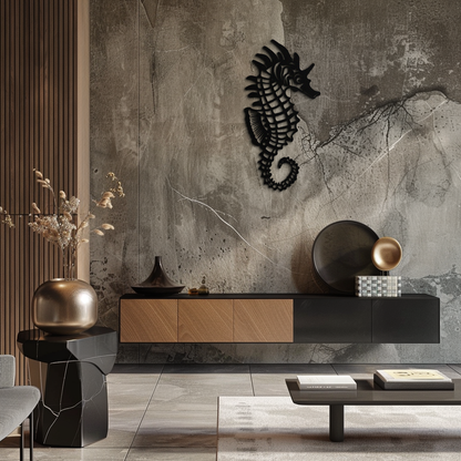 Seahorse Metal Wall Art - Coastal Ocean Decor
