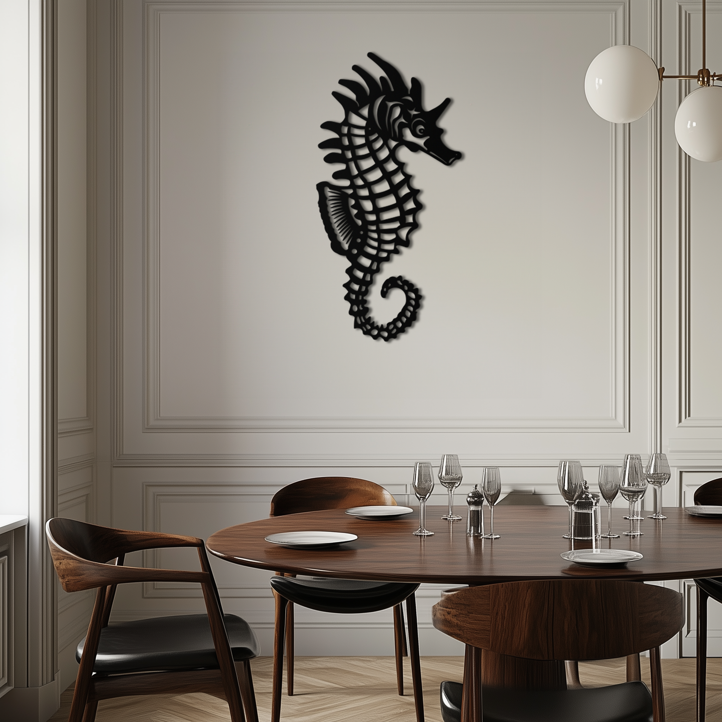 Seahorse Metal Wall Art - Coastal Ocean Decor