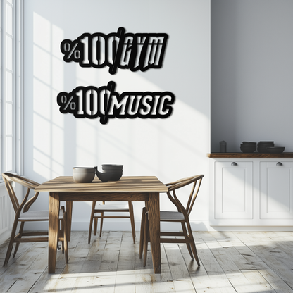 Gym and Music Typography Metal Wall Art