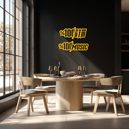 Gym and Music Typography Metal Wall Art