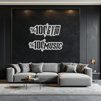 Gym and Music Typography Metal Wall Art