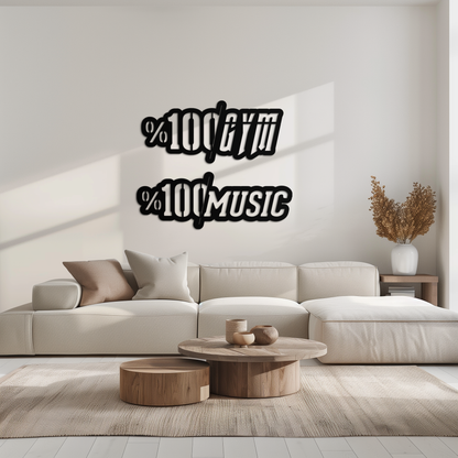 Gym and Music Typography Metal Wall Art