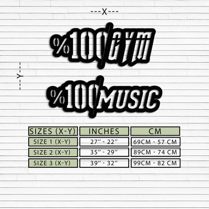 Gym and Music Typography Metal Wall Art