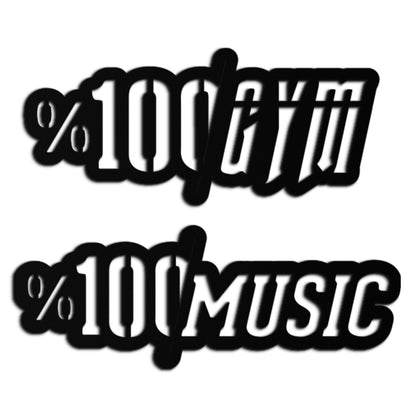 Gym and Music Typography Metal Wall Art