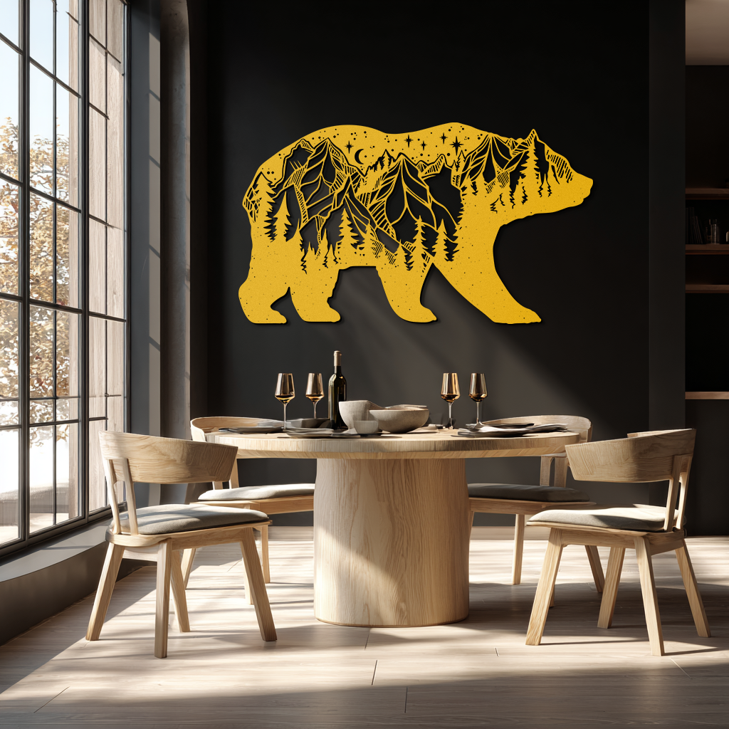 Mountain Bear Metal Wall Art
