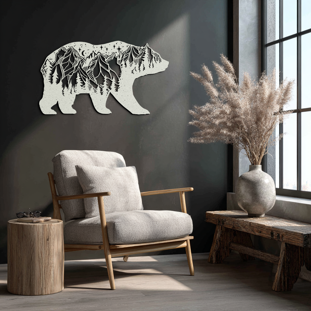 Mountain Bear Metal Wall Art